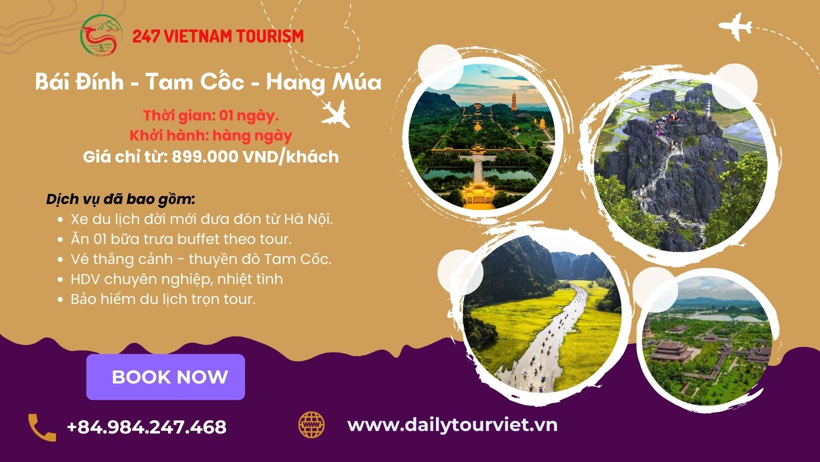 Tour Bái Đính - Hang Múa - Tam Cốc