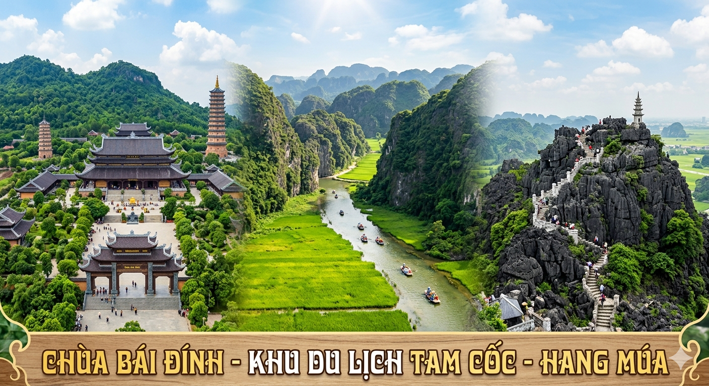 Chùa Bái Đính - hang Múa - tam cốc Ninh Bình 1N